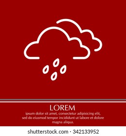 Cloud & rain isolated. Vector art.