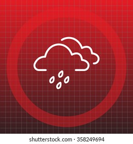 Cloud & rain isolated. Vector art.
