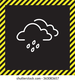 Cloud & rain isolated. Vector art.