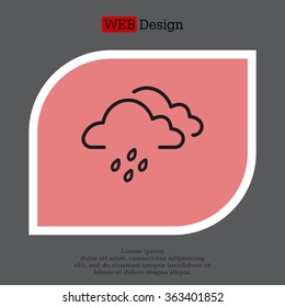 Cloud & rain isolated. Vector art.