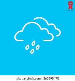 Cloud & rain isolated. Vector art.