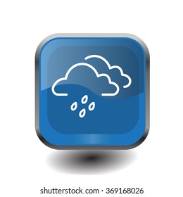 Cloud & rain isolated. Vector art.
