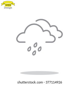 Cloud & rain isolated. Vector art.