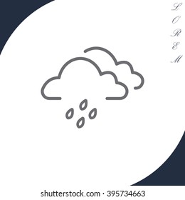 Cloud & rain isolated. Vector art.