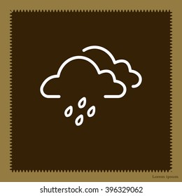 Cloud & rain isolated. Vector art.