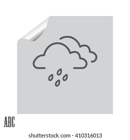 Cloud & rain isolated. Vector art.