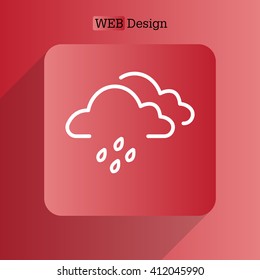 Cloud & rain isolated. Vector art.