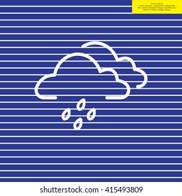 Cloud & rain isolated. Vector art.