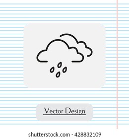 Cloud & rain isolated. Vector art.