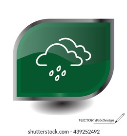 Cloud & rain isolated. Vector art.