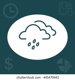 Cloud & rain isolated. Vector art.