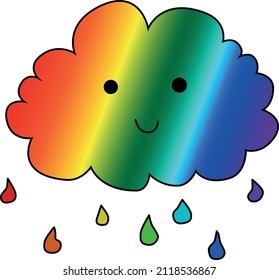 bandera arco iris de la bandera LGBT bajo la nube y lluvia