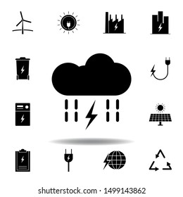 cloud, rain, lightning, energy icon. Set of alternative energy illustrations icons. Can be used for web, logo, mobile app, UI, UX