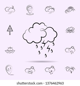 Cloud, rain, lightning icon. Weather icons universal set for web and mobile