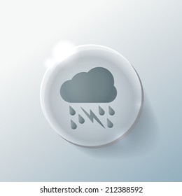 cloud rain lightning sign.  the weather icon