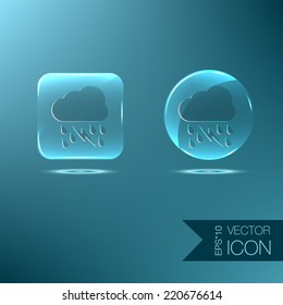 cloud rain lightning sign.  the weather icon