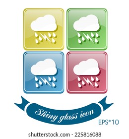 cloud rain lightning sign.  the weather icon