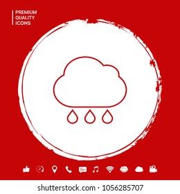 Cloud rain line icon