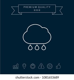Cloud rain line icon
