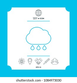 Cloud rain line icon
