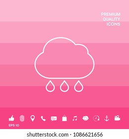 Cloud rain line icon