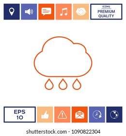 Cloud rain line icon