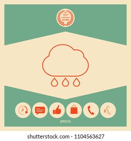 Cloud rain line icon