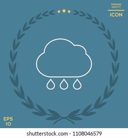 Cloud rain line icon