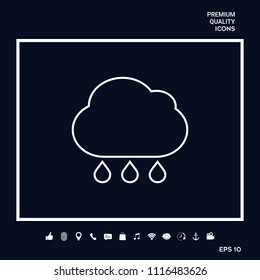 Cloud rain line icon