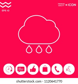 Cloud rain line icon