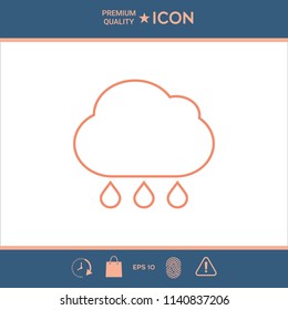 Cloud rain line icon