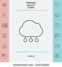 Cloud rain line icon
