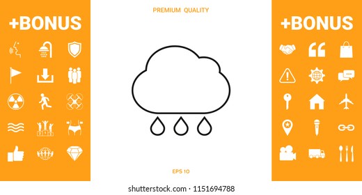 Cloud rain line icon