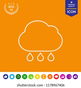 Cloud rain line icon