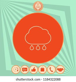 Cloud rain line icon