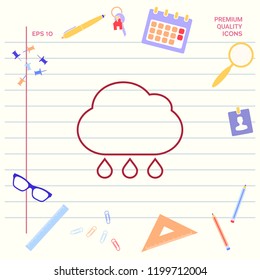 Cloud rain line icon