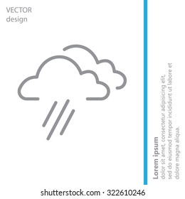 cloud rain line icon