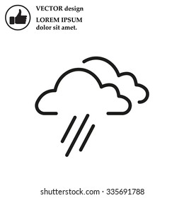 cloud rain line icon