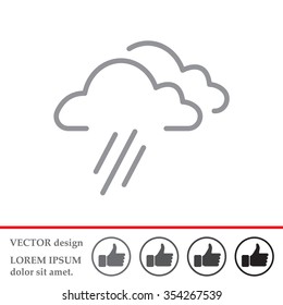 cloud rain line icon