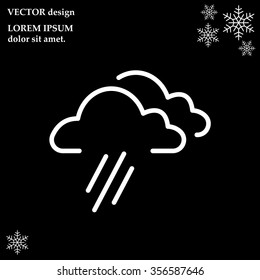 cloud rain line icon