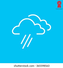 cloud rain line icon