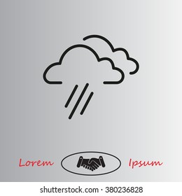 cloud rain line icon