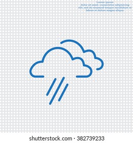 cloud rain line icon