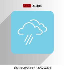 cloud rain line icon