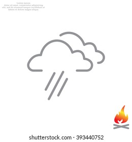 cloud rain line icon