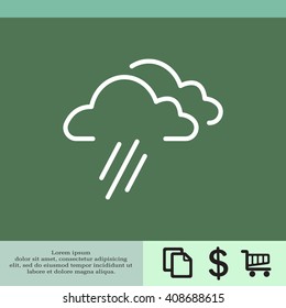cloud rain line icon