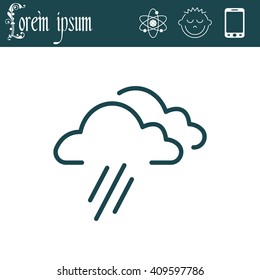 cloud rain line icon