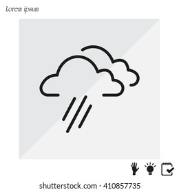 cloud rain line icon