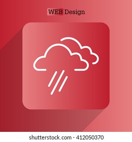 cloud rain line icon