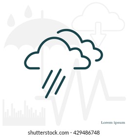 cloud rain line icon